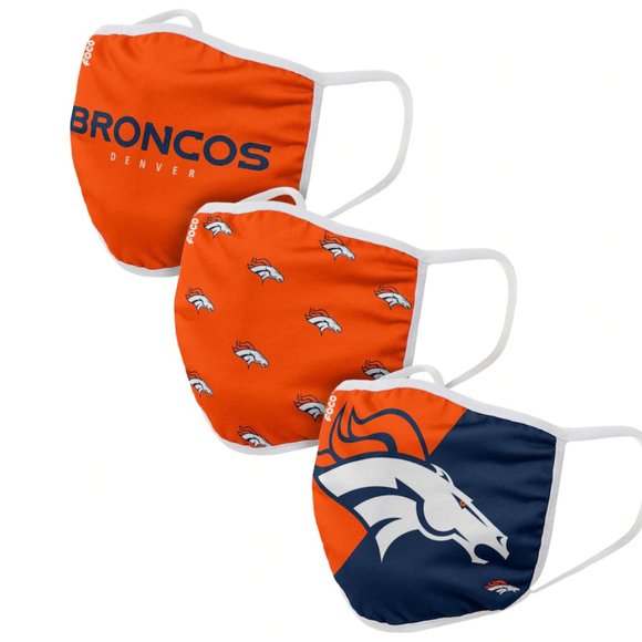 NFL Accessories - NWT Denver Broncos 3 Pack Face Mask/Covering NFL OFFICIALLY LICENSED